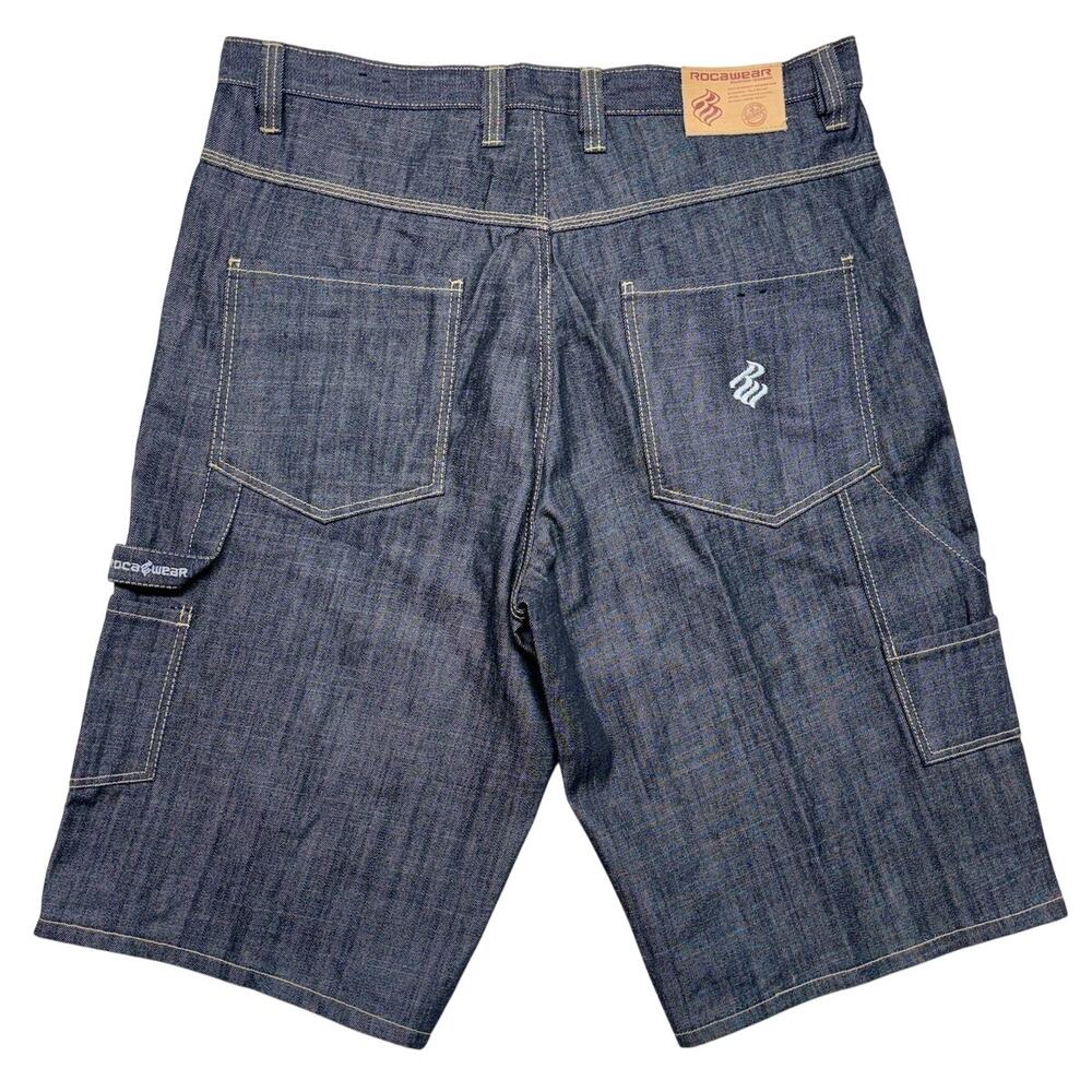 Vintage Rocawear Carpenter Shorts Mens 40 Indigo Baggy Loose Denim Y2k Utility